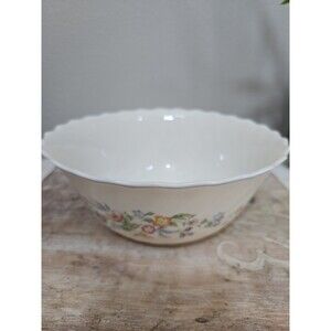 Vintage Arcopal France Victoria Pattern Milk Glass Serving Bowl
